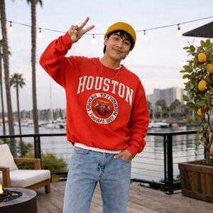 Vintage University of Houston Crewneck Sweatshirt Made in USA XL Galt Sand